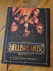 Front cover of the Deluxe Edition of Hellbreaker Fire in the Blood, exclusive to Kickstarter